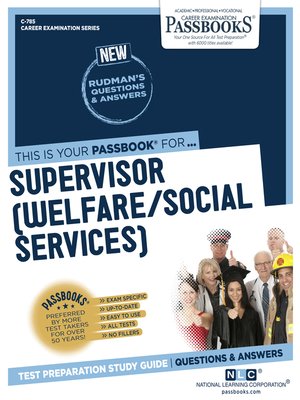 cover image of Supervisor (Welfare/Social Services)